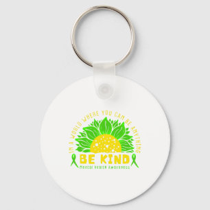 Kind Green Ribbon Sunflower Mental Health Awarenes Key Ring