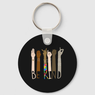 Kind Hand Sign Language Asl Puzzle Autism Awarenes Key Ring