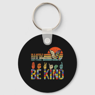 Kind Hand Sign Language Asl Puzzle Autism Awarenes Key Ring