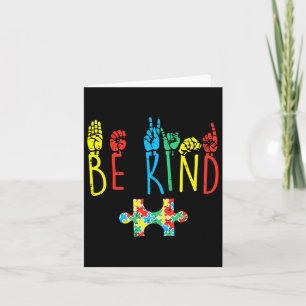 Kind Hand Sign Language Autism Awareness Asl Mum P Card