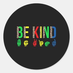 Kind Hand Sign Language Puzzle Autism Awareness As Classic Round Sticker