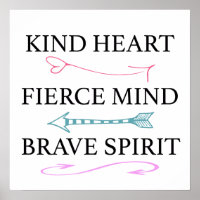 Kind Heart, Fierce Mind, Brave Soul Wall Art
