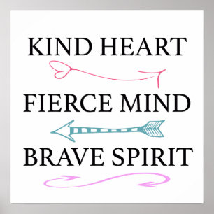 Kind Heart, Fierce Mind, Brave Soul Wall Art