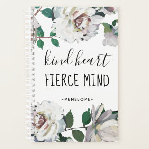 Kind Heart Fierce Mind Watercolor Floral Planner