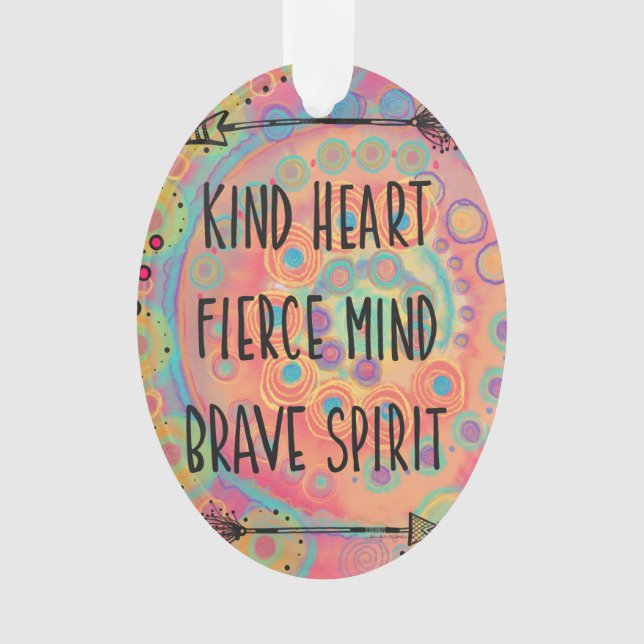 Kind Heart Pretty Inspirational Ornament (Front)