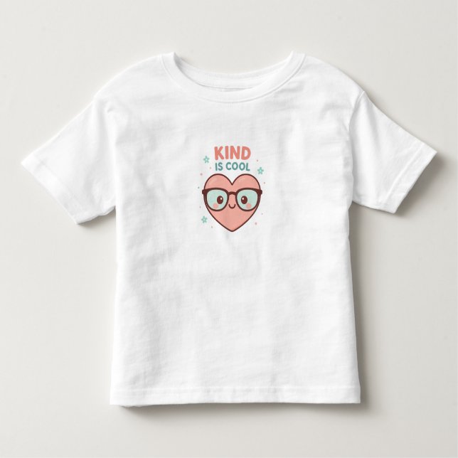 Kind Is Cool Heart – Cute Toddler Girl T-Shirt (Front)