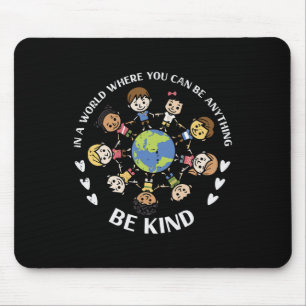 Kind Kids Earth Anti Bullying Unity Day Orange Boy Mouse Pad