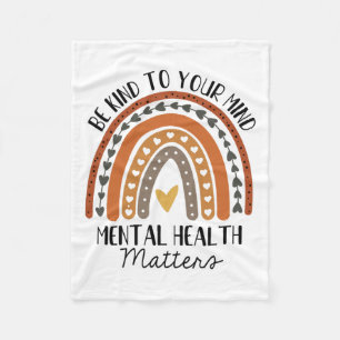 Kind Mental Health Problems Polka Dot Rainbow Awar Fleece Blanket