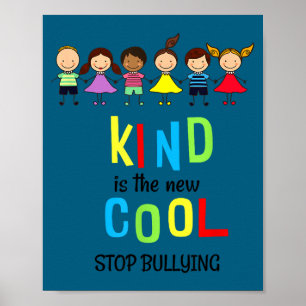 Kind New Cool Anti Bullying Illustration Poster