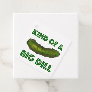 Kind of a Big Dill (Deal) Green Kosher Pickle Favour Tags