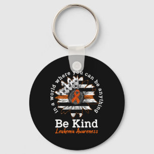 Kind Orange Ribbon Sunflower Kindness Leukaemia Aw Key Ring