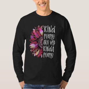 Kind People Are My Kinda People Pink Leopard Sunf T-Shirt