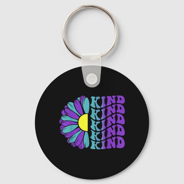 Kind Prevention Awareness Suower Design Key Ring (Front)