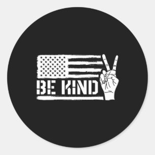 Kind Sign Language Asl Teacher Gift Deaf Awareness Classic Round Sticker