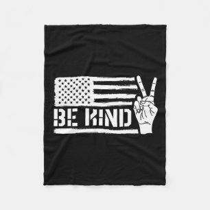 Kind Sign Language Asl Teacher Gift Deaf Awareness Fleece Blanket
