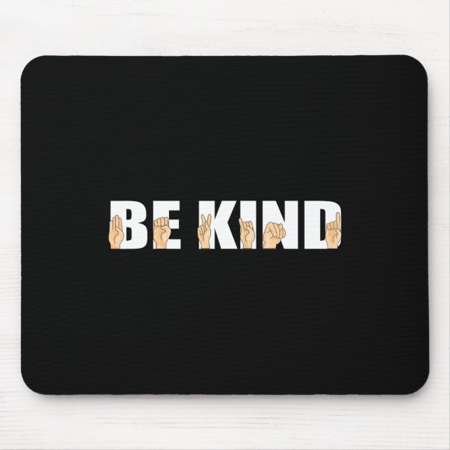 Kind Sign Language Deaf  Mouse Pad (Front)