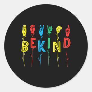 Kind Sign Language Hand Autism Awareness Asl Inter Classic Round Sticker
