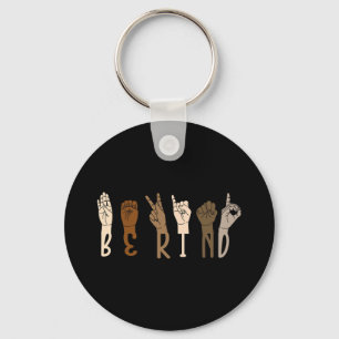 Kind Sign Language Hand Melanin Interpreter Asl Te Key Ring