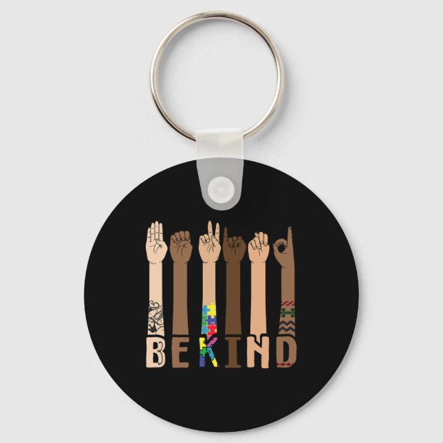 Kind Sign Language Hand Talking Teachers Interpret Key Ring (Front)