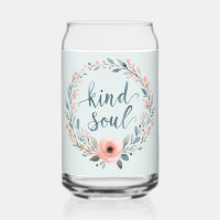 Kind Soul Floral Wreath Watercolor Quote
