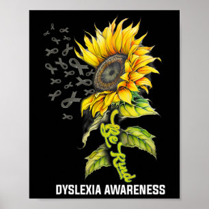 Kind Sunflower Dyslexia Awareness Poster