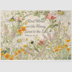 Kind Sweet Words Wildflower Decoupage Tissue Paper