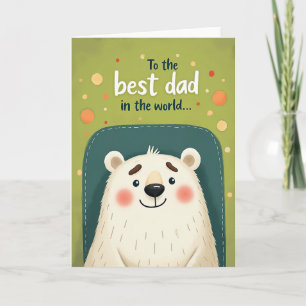 Kind White Bear Fathers Day Card