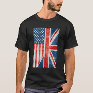 Kinda American Kinda British I'm Both Us Uk Flag F T-Shirt