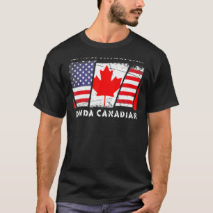 Kinda American Kinda Canadian Flag Dual Citizenshi T-Shirt