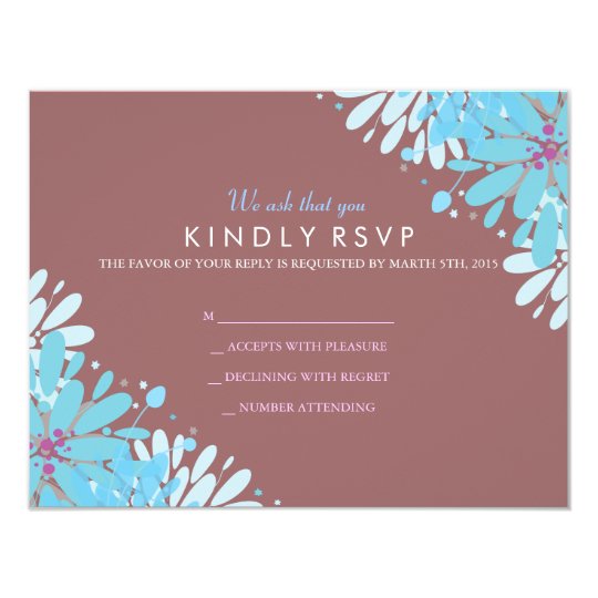 KINDA BLUE FLOWERS Bat Mitzvah Reply Card