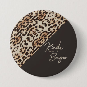 Kinda Bougie Brown Leopardprint 7.5 Cm Round Badge