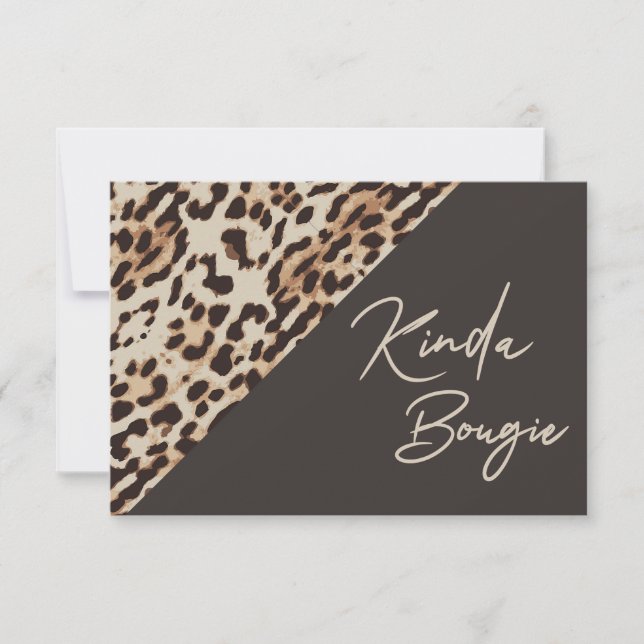 Kinda Bougie Brown Leopardprint Thank You Card (Front)