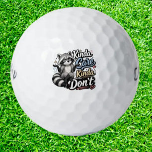 Kinda Care Kinda Don't Funny Racoon Golf Balls