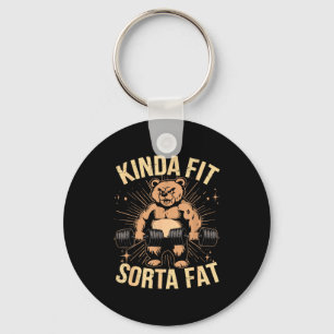 Kinda Fit Sorta Fat - Funny Gym Bear Weightlifting Key Ring