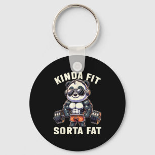 Kinda Fit Sorta Fat - Funny Gym Bear Weightlifting Key Ring