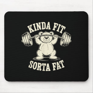 Kinda Fit Sorta Fat Funny Gym Cute Bear Retro Mouse Pad