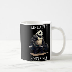 Kinda fit sorta fat gym panda weightlifting workou coffee mug