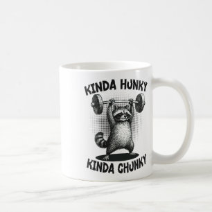 Kinda Hunky Kinda Chunky Funny Racoon Powerlifting Coffee Mug