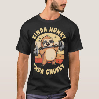 Kinda Hunky Kinda Chunky Sloth Weightlifting Gym V T-Shirt