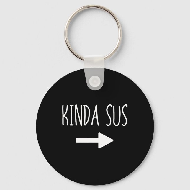 Kinda Sus Arrow Gaming Meme Matching Halloween Cos Key Ring (Front)