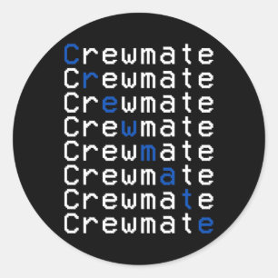Kinda Sus Crewmate Shirt Kids Adults Gamer Novelty Classic Round Sticker