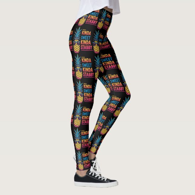 Kinda Sweet Kinda Stabby Pineapple Leggings (Right)