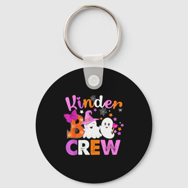 Kinder Boo Crew Kindergarten Teacher Kids Hallowee Key Ring (Front)