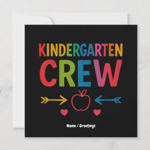 Kinder Crew Funny Kindergarten Fun Back To School Invitation