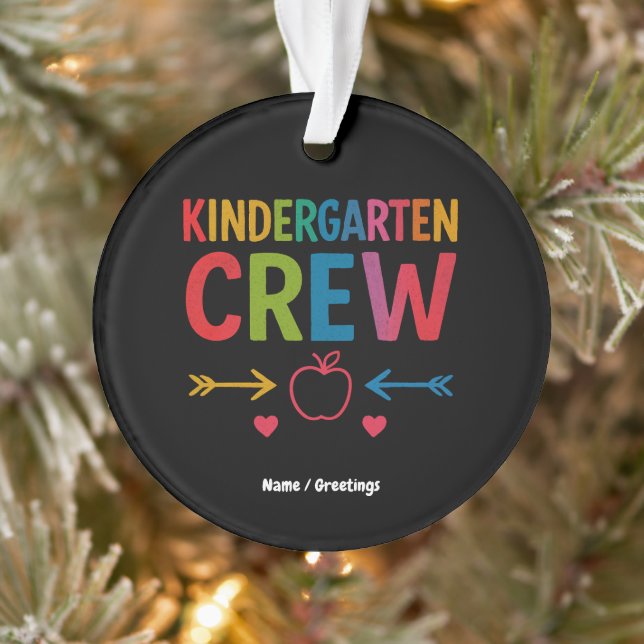 Kinder Crew Funny Kindergarten Fun Back To School Ornament (Tree)