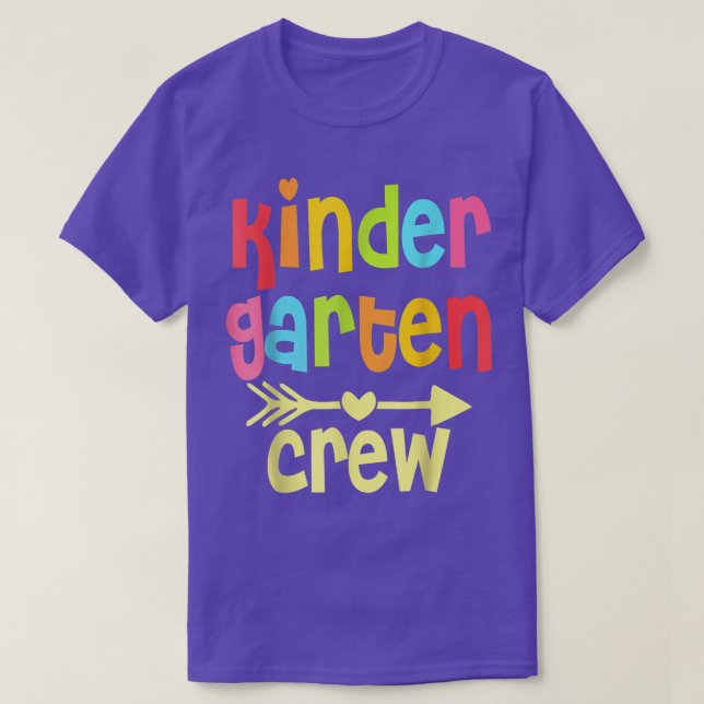Kinder Crew Funny Kindergarten Teacher 1st Day of  T-Shirt (Design Front)