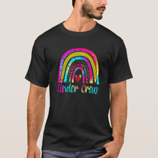 Kinder Crew Kindergarten Teachers Kids Rainbow Tie T-Shirt