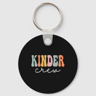 Kinder Crew Retro Groovy Vintage Happy First Day O Key Ring