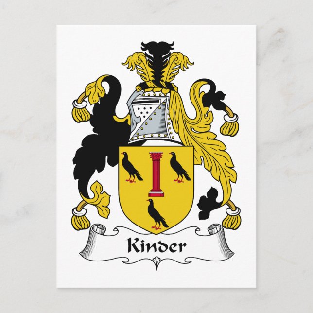 Kinder Family Crest Postcard (Front)
