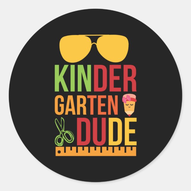 Kinder Garten Dude Classic Round Sticker (Front)